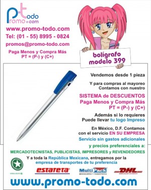 Mauricio Villegas Avisos gratis en Mexico lindo en Coyoac&aacute;n |  boligrafo modelo kiki sat 399, bol&iacute;grafo promocional plumas publicitarias promotional pens