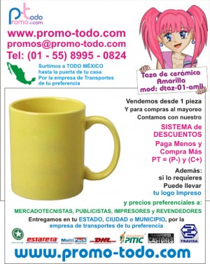 Mauricio Villegas Avisos gratis en Mexico lindo en Coyoac&aacute;n |  Taza de ceramica amarilla, promocionales