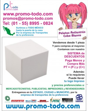 Mauricio Villegas Avisos gratis en Mexico lindo en Coyoac&aacute;n |  Pelota antiestres cubo blanco, promocionales