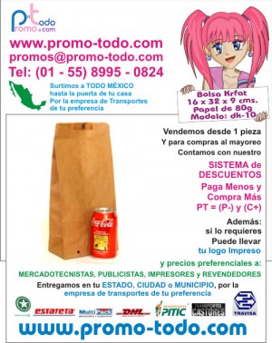 Mauricio Villegas Avisos gratis en Mexico lindo en Coyoac&aacute;n |  Bolsas de papel kraft 16 cm., promocionales