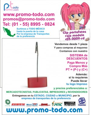 Mauricio Villegas Avisos gratis en Mexico lindo en Coyoac&aacute;n |  Clip portafoto modelo c05-0009-rd rojo, publicitarios