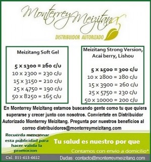 Monterrey Meizitang Avisos gratis en Mexico lindo en Monterrey |  Donde puedo comprar acai berry ABC en Monterrey, Monterrey Meizitang, lider en la distribucion de la linea Meizitang Mexico
