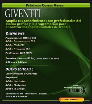  Avisos gratis en Mexico lindo en Benito Ju&aacute;rez |  Cursos de Dise&ntilde;o Web y Dise&ntilde;o Editorial, Giventti