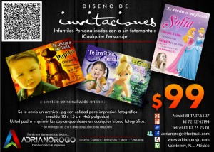 Adriano Rogo Avisos gratis en Mexico lindo en Monterrey |  DISE&Ntilde;O DE INVITACIONES INFANTILES, Personalizadas con o sin fotomontaje