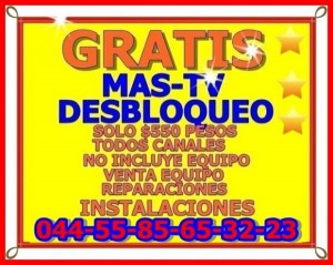  Avisos gratis en Mexico lindo en Ciudad de Mexico |  MASTV AHORRARA REACTIVE  SU ANTENA SIN RENTAS JAMAS REPARACIONES, ANTENA