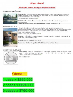casa inmobiliaria Avisos gratis en Mexico lindo en Quer&eacute;taro |  Super oferta de casas aprovecha la oportunidad , Super oferta 