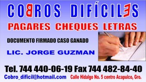  Avisos gratis en Mexico lindo en Acapulco de Ju&aacute;rez |  COBROS DIFICILES PAGARES CHEQUES LETRAS,  DOCUMENTO FIRMADO CASO GANADO