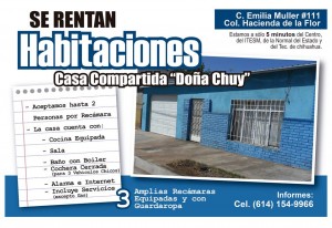 Josy Cota Avisos gratis en Mexico lindo en Chihuahua |  Habitaciones compartidas, muy económicas e incluye servicios , Habitaciones compartidas