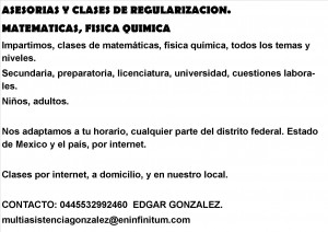 EDGAR GONZALEZ Avisos gratis en Mexico lindo en Atizap&aacute;n de Zaragoza |  Clases de  matematicas  fisica  y quimica , Clases de  matematicas  fisica  y quimica 