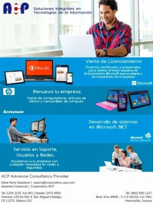 ACP corporativo Avisos gratis en Mexico lindo en Hermosillo |  Soluciones integrales de tecnolog&iacute;as de la informaci&oacute;n - hermosillo, Soluciones integrales de tecnolog&iacute;as de la informaci&oacute;n