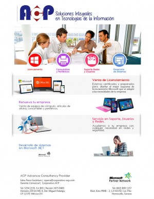 ACP Corporativo Avisos gratis en Mexico lindo en Hermosillo |  Soluciones integrales de tecnolog&iacute;as de la informaci&oacute;n , Soluciones integrales
