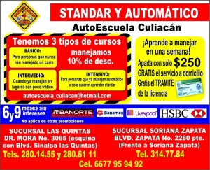 Autoescuela Culiacan Avisos gratis en Mexico lindo en Sinaloa |  Maneja ya en tan solo una semana, Maneja rapido, facil y seguro