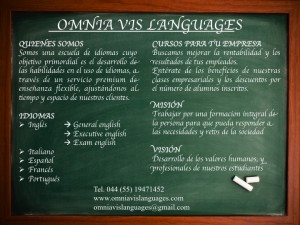OMNIA VIS LANGUAGES Avisos gratis en Mexico lindo en Ciudad de Mexico |  Clases de idiomas en tu empresa ing-ita-esp-port-fra, Clase curso idioma lengua escuela estudiante alumno ense&ntilde;ar taller