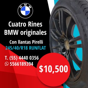 Gabriel Digimerk Avisos gratis en Mexico lindo en Iztacalco |  Juego de 4 llantas pirelli y rines bmw/245/40/r18 runflat originales, Llantas, pirelli, rines, bmw
