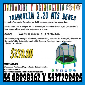 Inflables coco Anuncios gratis en Mexico en Tultepec |  Renta brincolin trampolin tumbling 2.20m tultitlan coacalco tultepec, Alquiler