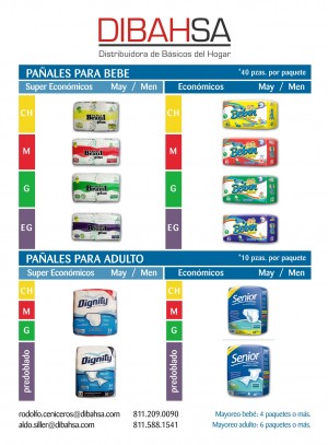Dibahsa Avisos gratis en Mexico lindo en Monterrey |  VENTA DE PA&Ntilde;AL ECON&oacute;MICO | BEBE Y ADULTO, Distribuidora de B&aacute;sicos del Hogar