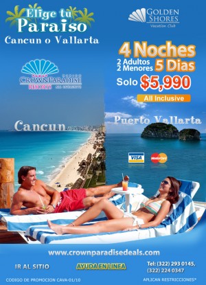 Reservaciones Avisos gratis en Mexico lindo en Puerto Vallarta |  CANC&uacute;N O PUERTO VALLARTA O MAZATLAN, 5 D&iacute;AS, TODO INCLUIDO $5,990.00, ADULTOS Y 2 MENORES TODO INCLUIDO, HOTEL 5 ESTRELLAS,  POR SOLO $5,990.00, 