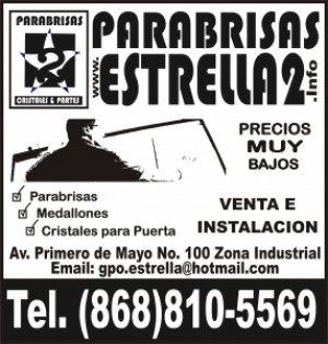  Avisos gratis en Mexico lindo en Matamoros |  CRISTALES AUTOMOTRICES, PARABRISAS ESTRELLA
