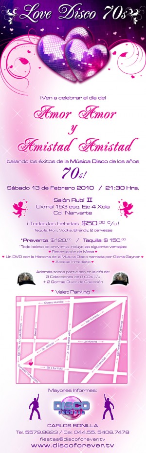brenda Avisos gratis en Mexico lindo en Benito Ju&aacute;rez |   FIESTA DISO FOREVER 70�S, DIA DEL AMOR Y LA  AMISTAD