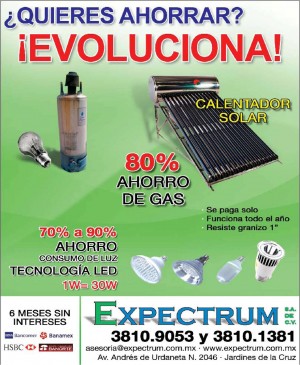 EXPECTRUM S.A. DE C. Avisos gratis en Mexico lindo en Guadalajara |  CALENTADORES SOLARES, FOCOS CON TECNOLOG&iacute;A LED